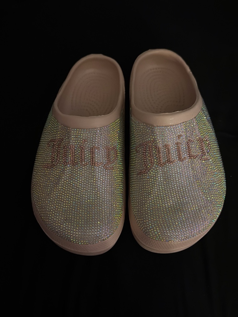 Juicy Couture Pink rhinestone slip-On Clogs